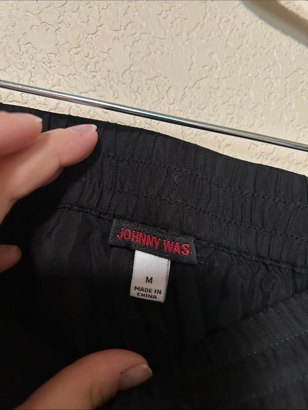 Johnny Was Alice Black Jogger Pants Medium Drawstring Relaxed Fit Cupra Rayon